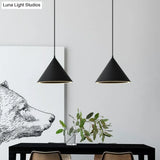 Nordic Style Aluminum Conic Pendant Light With Led For Dining Room Ceiling