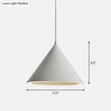 Nordic Style Aluminum Conic Pendant Light With Led For Dining Room Ceiling
