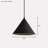 Nordic Style Aluminum Conic Pendant Light With Led For Dining Room Ceiling
