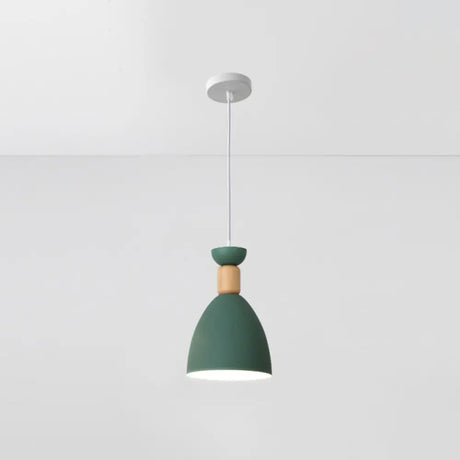Nordic-Style Goblet Pendant Light Fixture With Metal Shade For Dining Room Green / Round