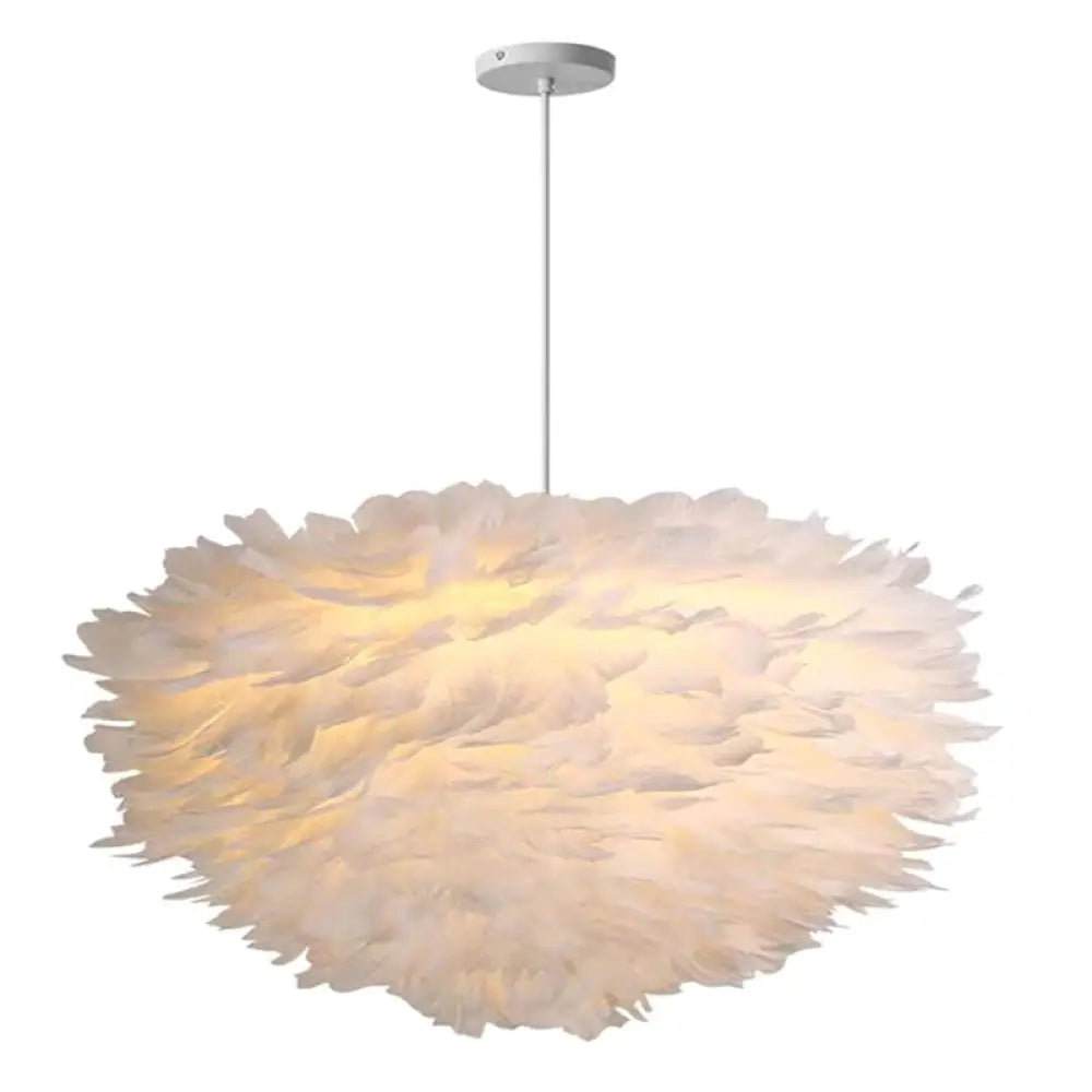 Nordic Style Heart Ceiling Light - White Metal Pendant Lamp For Bedrooms
