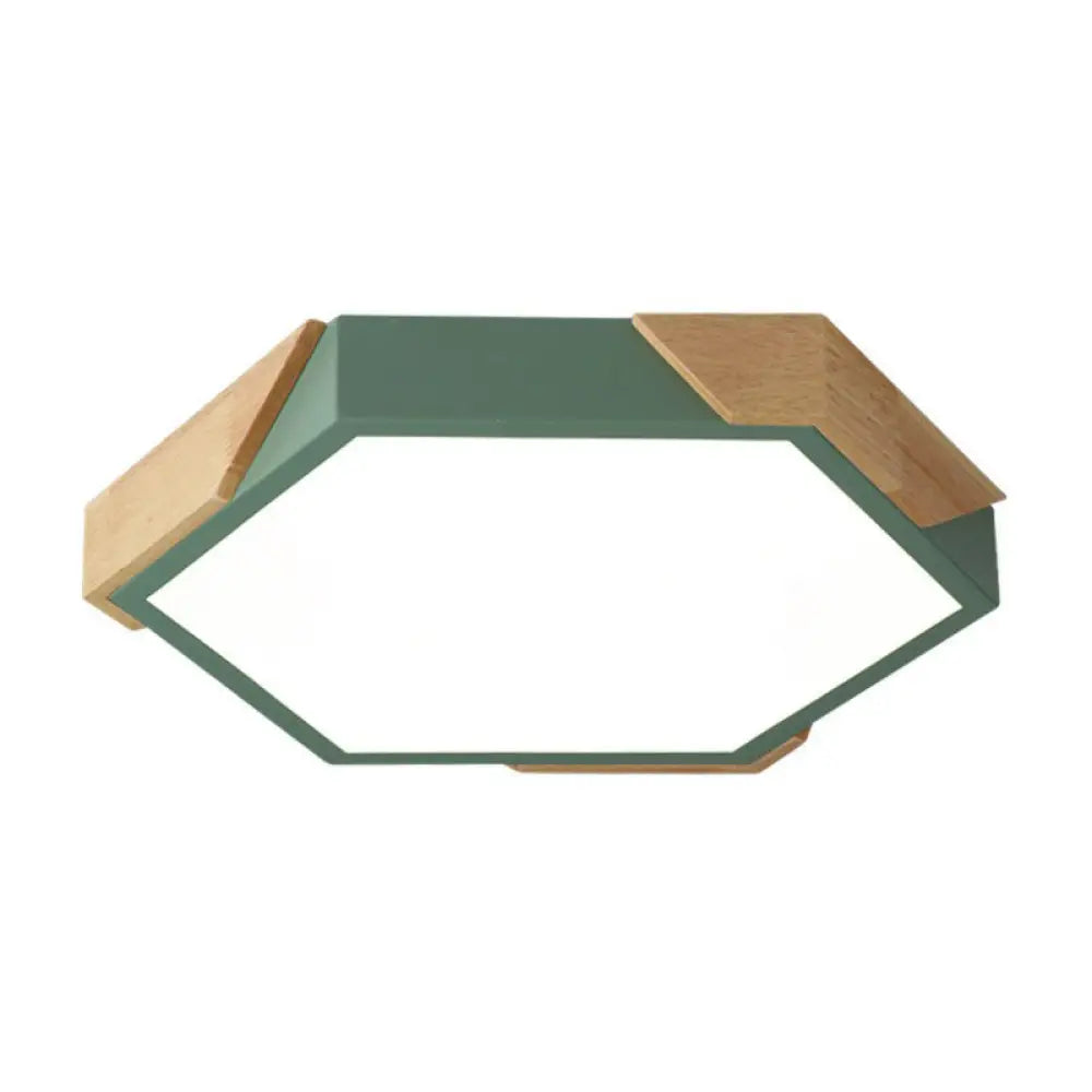 Nordic Style Led Acrylic Hexagon Flush Mount Ceiling Light For Bedroom