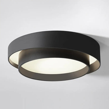 Nordic Style Led Ceiling Flush Mount Light With Acrylic Drum Shade - Ideal For Bedroom Black / 16