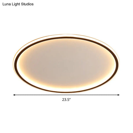 Nordic Style Led Disc Ceiling Light - Aluminum Black Flush Lamp Remote Control Dimming 16/19.5/23.5