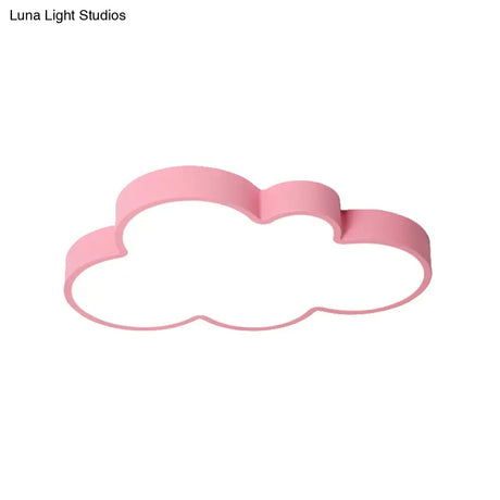 Nordic Style Macaron Colored Cloud Child Flush Mount Light For Bedroom
