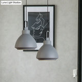 Nordic Style Metal Ceiling Pendant Light With Dome Shade For Living Room - Black/Grey