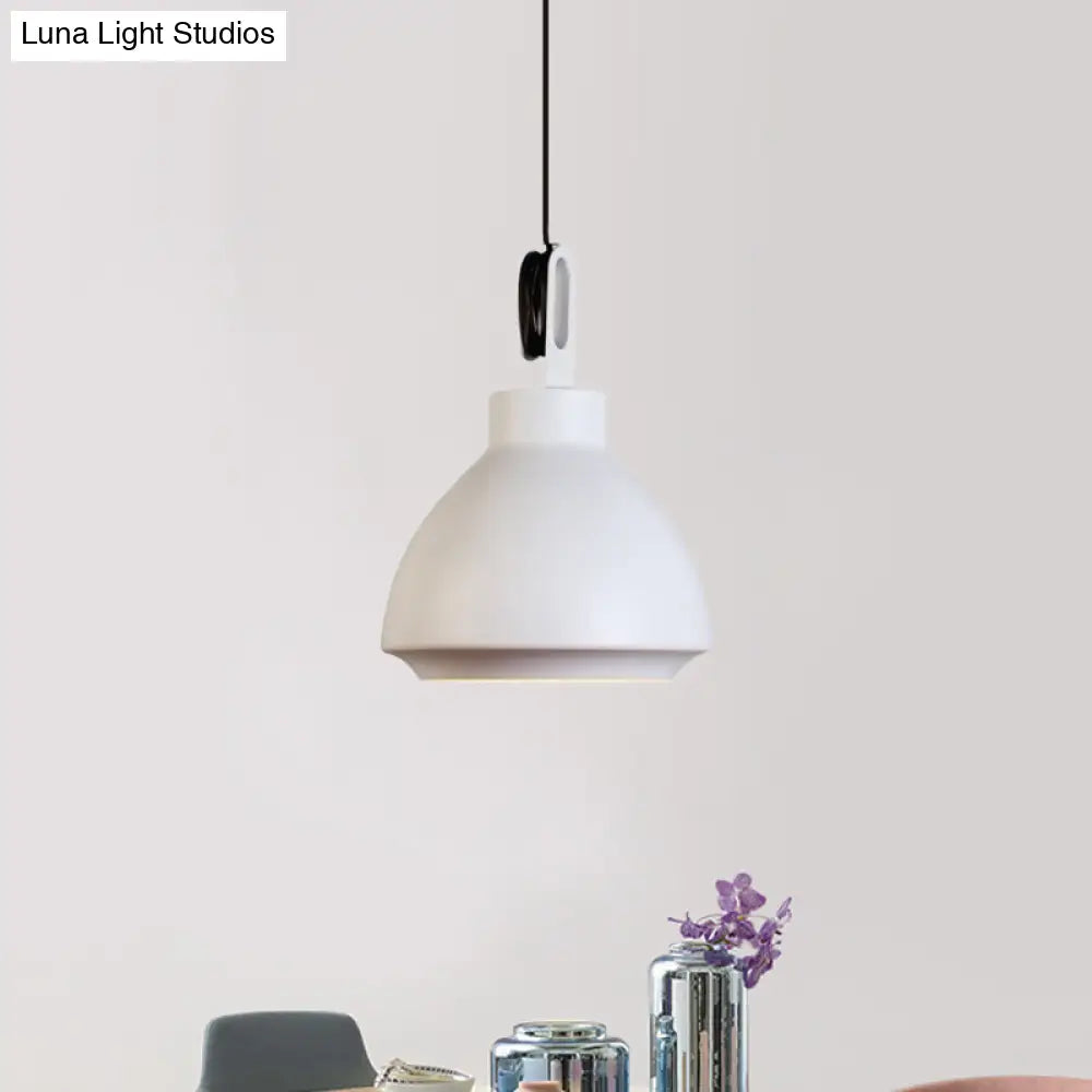 Nordic Style Metal Ceiling Pendant Light With Dome Shade For Living Room - Black/Grey