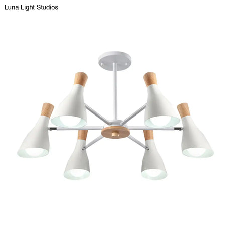 Nordic Style Metal Chandelier With 6 Lights For Girls Bedroom Or Cloth Shop
