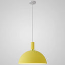 Nordic Style Metal Hemisphere Pendant Light For Restaurants - 1-Light Ceiling Lamp Yellow / 12’
