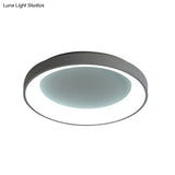 Nordic Style Plate Iron Ceiling Fixture Led Flush Mount Lamp In Grey/White For Bedroom - Available