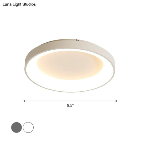Nordic Style Plate Iron Ceiling Fixture Led Flush Mount Lamp In Grey/White For Bedroom - Available
