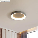 Nordic Style Plate Iron Ceiling Fixture Led Flush Mount Lamp In Grey/White For Bedroom - Available