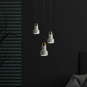 Nordic Style Terrazzo Mini Spotlight Pendant Lighting For Dining Room - 1 Bulb Fixture White