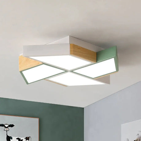 Nordic Style Toy Windmill Ceiling Lamp For Child’s Bedroom Green / Warm 21.5’