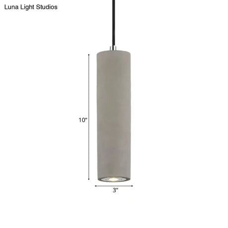 Nordic Style Tube Pendant Light In Grey - Warm/White