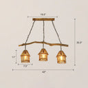 Nordic Style Wooden House Pendant Light With 3 Heads - Ideal For Dining Room Wood