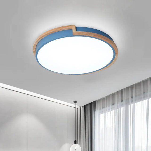Nordic Stylish Acrylic Round Flush Ceiling Light In Warm/White For Living Room Or Porch