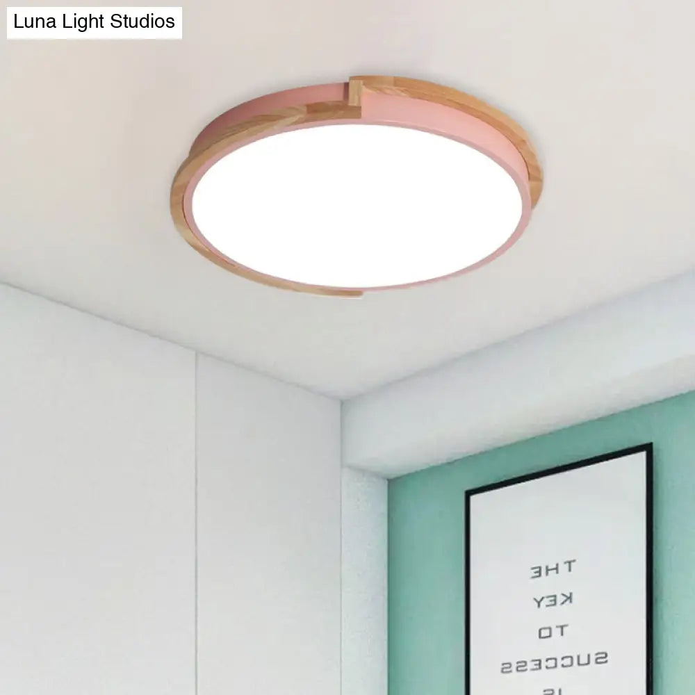 Nordic Stylish Acrylic Round Flush Ceiling Light In Warm/White For Living Room Or Porch