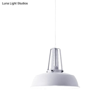 Nordic Stylish Black/Blue Barn Shade Pendant Light - Metallic Finish Ideal For Living Rooms