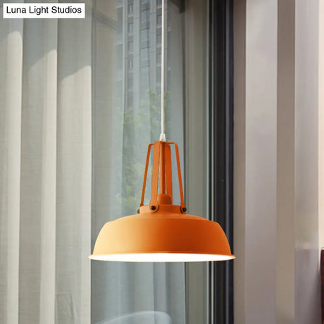 Nordic Stylish Black/Blue Barn Shade Pendant Light - Metallic Finish Ideal For Living Rooms