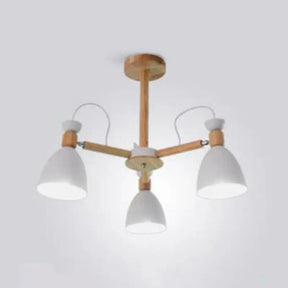 Nordic Stylish Metal Domed Hanging Light - Rotatable Chandelier For Study Room 3 / White