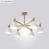Nordic Stylish Metal Domed Hanging Light - Rotatable Chandelier For Study Room