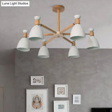 Nordic Stylish Metal Domed Hanging Light - Rotatable Chandelier For Study Room