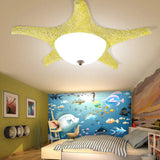 Nordic Stylish Starfish Kid’s Flush Mount Ceiling Light Fixture Yellow