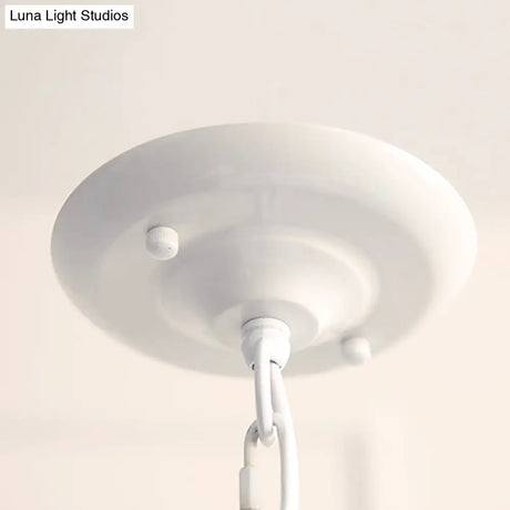 Nordic Tapered Shade Chandelier - Metal 3-Light Hanging Light For Baby Bedroom Candy Colored