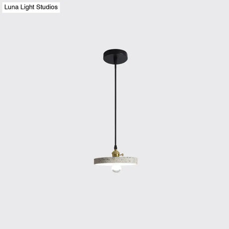 Nordic Terrazzo Geometric Pendant Light With Single White Bulb