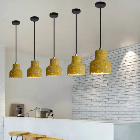 Nordic Terrazzo Hanging Lamp - Black/Red/Pink With Down Lighting Pendant Perfect For Dining Table 1