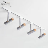 Nordic Tubular Metallic Spotlight With Wood Cap 4 / Grey Ceiling Lamp