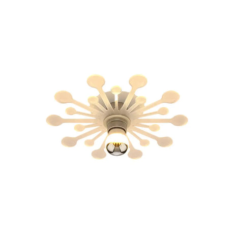 Nordic White Dandelion Led Semi Flush Ceiling Light With Acrylic Shade