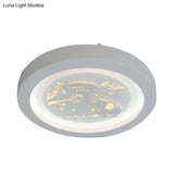 Nordic White Led Circular Flush Ceiling Light For Living Room