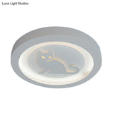 Nordic White Led Circular Flush Ceiling Light For Living Room