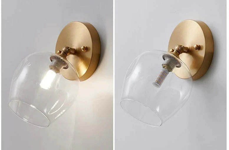 Nordic Wind Bedroom Bedside Hallway Copper Wall Lamp