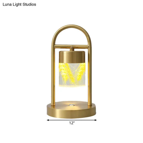 Nusakan - Simplicity Clear Glass Led Desk Light With U-Shaped Metal Frame Gold