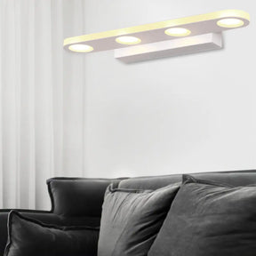 Oblong Bathroom Led Vanity Light Acrylic 4/6 Lights Simplicity Wall Mounted Mirror Lighting In