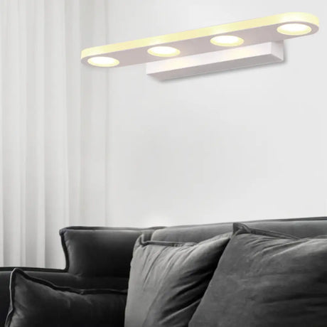 Oblong Bathroom Led Vanity Light Acrylic 4/6 Lights Simplicity Wall Mounted Mirror Lighting In