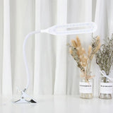 Oblong Shade Led Clip-On Desk Light With Eye-Caring Technology For Reading Black/White White