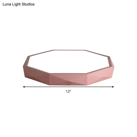Octagon Acrylic Ceiling Lamp: Modern Macaron Loft Led Flush Mount For Kitchen