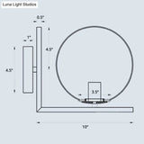 Opaline Glass Ball Wall Lamp With Right Angle Arm In Brass - Minimalist & Elegant