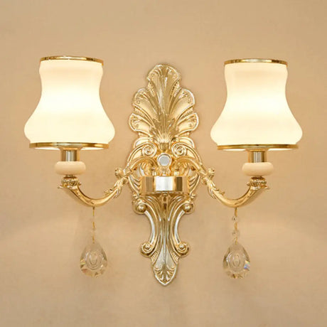Opaline Glass Curved Chandelier - Elegant Ceiling Suspension Lamp For Living Room 2 / White