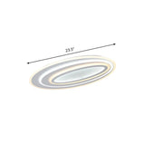 Oval Acrylic Led Flushmount Light - 19.5/23.5/31.5 Wide Bedroom Ceiling Lamp In Warm/White