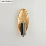 Oval Sconce Fixture: Simplicity 2-Light Metal Wall Mount Lamp For Living Room With Tube Shade