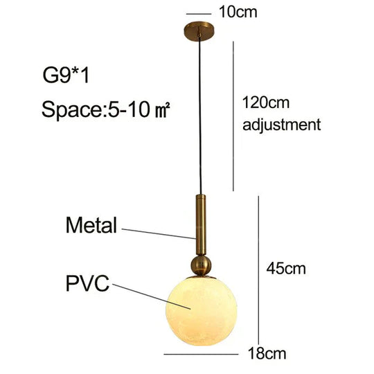 Pendant Lights 3D Lunar Lampshade Lamp Fixtures Luminaria Living Room Bar Bedroom Postmodern Pendant Lighting Lustre