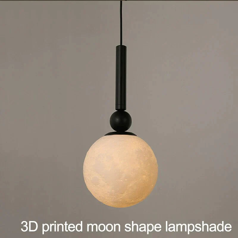 Pendant Lights 3D Lunar Lampshade Lamp Fixtures Luminaria Living Room Bar Bedroom Postmodern Pendant Lighting Lustre