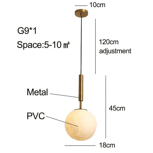 Pendant Lights 3D Lunar Lampshade Lamp Fixtures Luminaria Living Room Bar Bedroom Postmodern Pendant Lighting Lustre