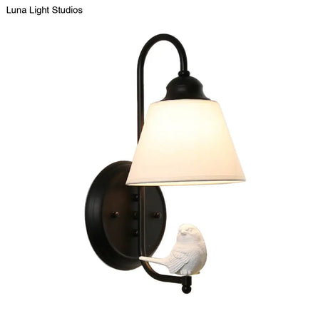Pigeon Deco Tapered Wall Sconce With Modern Metal Shade Single Head Light