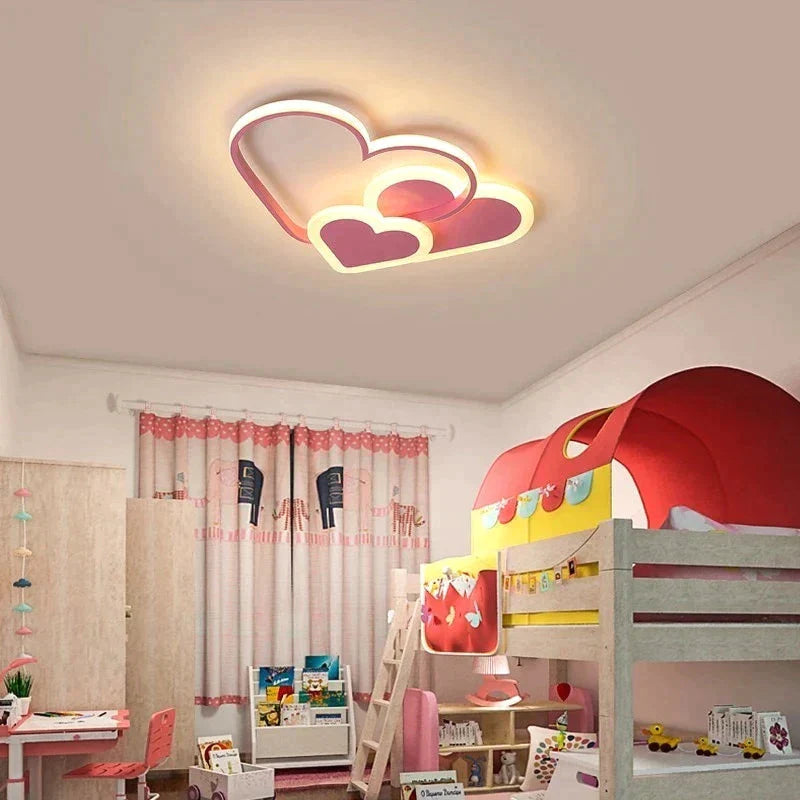 Pink Led Chandelier Light For Girl Bedroom Plafond Acrylic Lighting Lamp Modern New Fixture